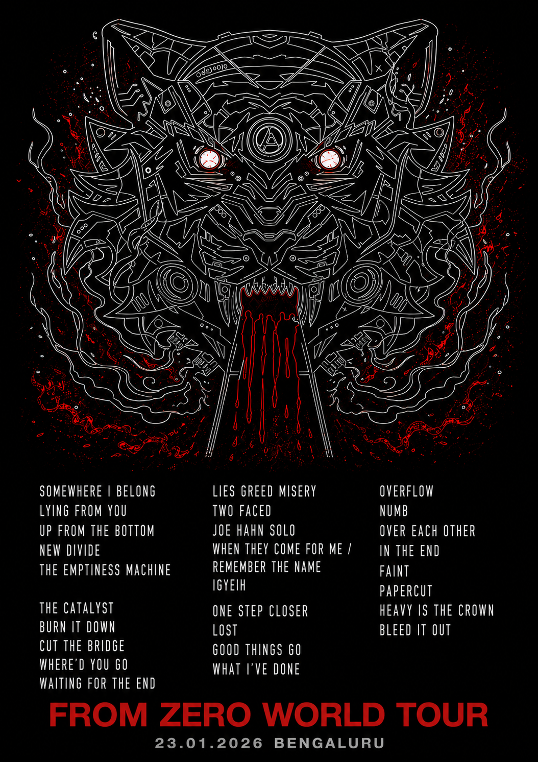 Linkin Park From Zero — Bengaluru 2026 concert poster